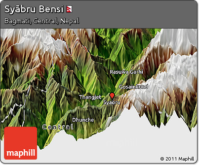 Satellite Panoramic Map of Syābru Bensi