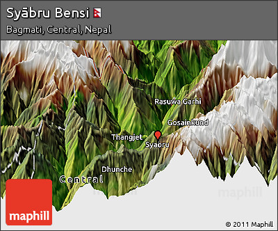 Satellite Panoramic Map of Syābru Bensi