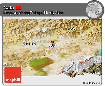 Satellite Panoramic Map of Gala