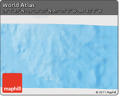 Political 3D Map of the Area around 28° 18' 5" N, 89° 10' 30" W