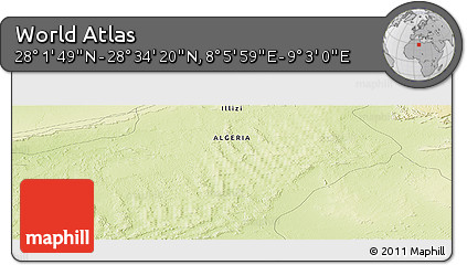 Physical Panoramic Map of the Area around 28° 18' 5" N, 8° 34' 29" E