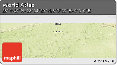 Physical Panoramic Map of the Area around 28° 18' 5" N, 8° 34' 29" E