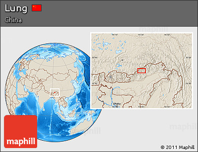 Shaded Relief Location Map of Lung