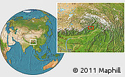 Satellite Location Map of the area around 28° 18' 5" N, 94° 25' 30" E