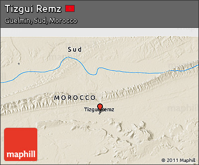 Shaded Relief 3D Map of Tizgui Remz