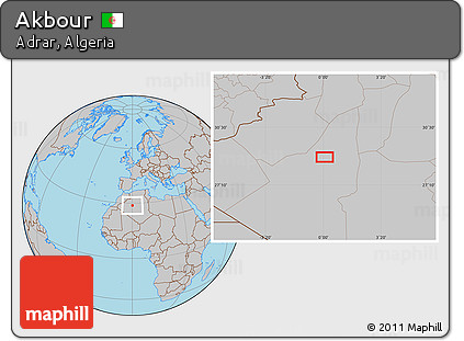Gray Location Map of Akbour