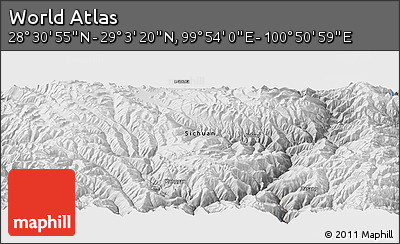 Physical Panoramic Map of the Area around 28° 47' 8" N, 100° 22' 30" E