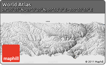 Physical Panoramic Map of the Area around 28° 47' 8" N, 100° 22' 30" E