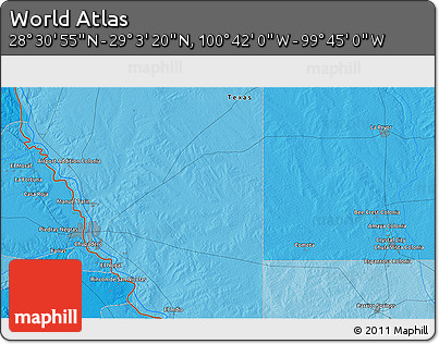 Political 3D Map of the Area around 28° 47' 8" N, 100° 13' 29" W