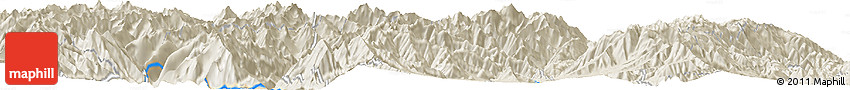 Shaded Relief Horizon Map of the Area around 28° 47' 8" N, 102° 4' 29" E