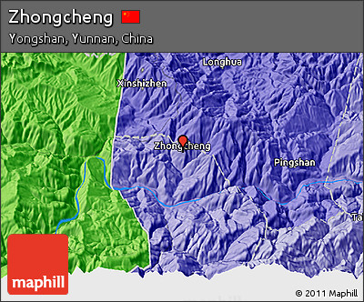 Political 3D Map of Zhongcheng