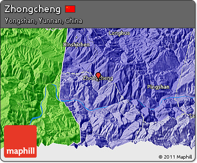 Political 3D Map of Zhongcheng