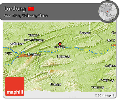 Physical Panoramic Map of Luolong