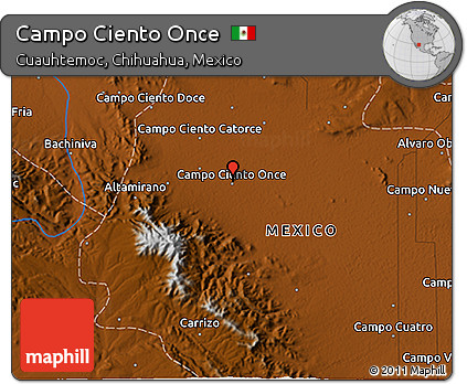 Physical 3D Map of Campo Ciento Once