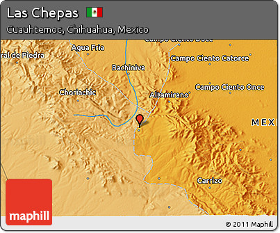 Political 3D Map of Las Chepas