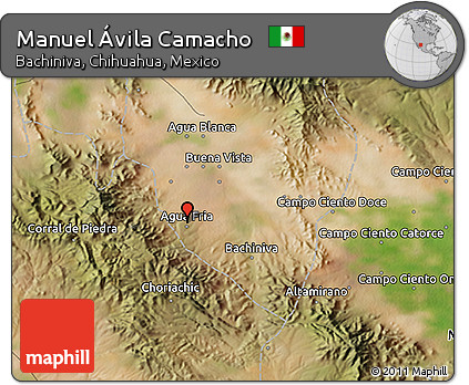 Satellite 3D Map of Manuel Ávila Camacho