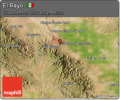 Satellite 3D Map of El Rayo