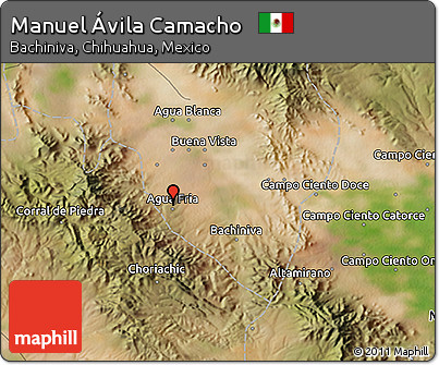 Satellite 3D Map of Manuel Ávila Camacho