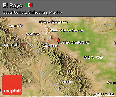 Satellite 3D Map of El Rayo