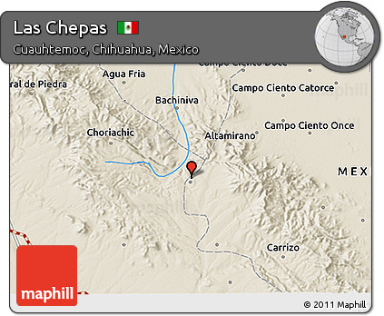 Shaded Relief 3D Map of Las Chepas