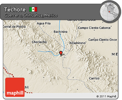 Shaded Relief 3D Map of Téchore