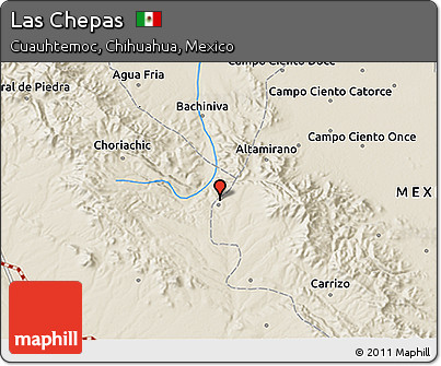Shaded Relief 3D Map of Las Chepas