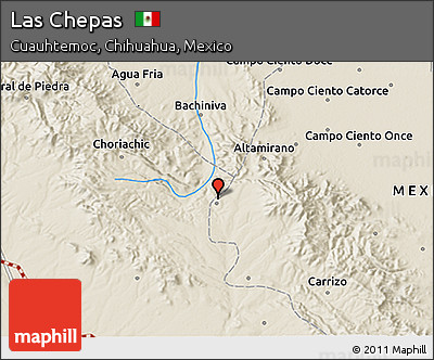 Shaded Relief 3D Map of Las Chepas