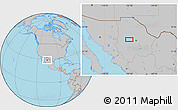 Gray Location Map of El Ojito