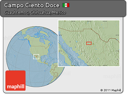 Savanna Style Location Map of Campo Ciento Doce, hill shading