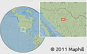 Savanna Style Location Map of the area around 28° 47' 8" N, 107° 1' 30" W, hill shading