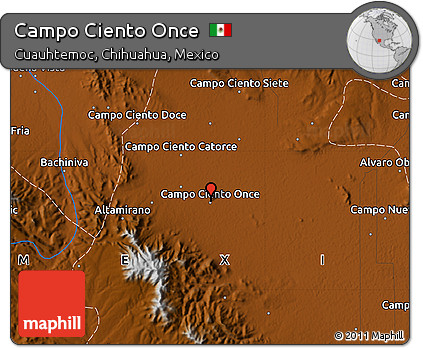 Physical Map of Campo Ciento Once