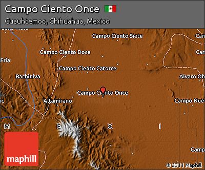 Physical Map of Campo Ciento Once