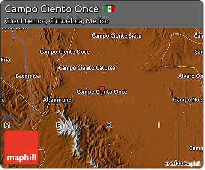 Physical Map of Campo Ciento Once