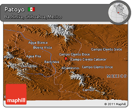 Physical Panoramic Map of Patoyo
