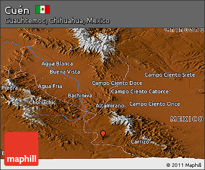 Physical Panoramic Map of Cuén