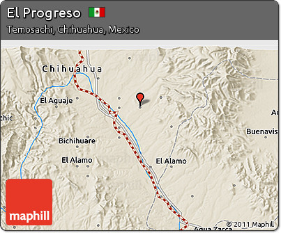 Shaded Relief 3D Map of El Progreso