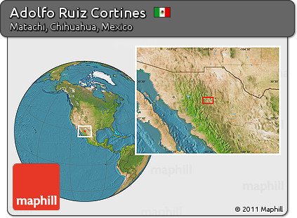 Satellite Location Map of Adolfo Ruiz Cortines