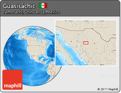Shaded Relief Location Map of Guasisáchic