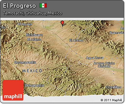 Satellite Panoramic Map of El Progreso