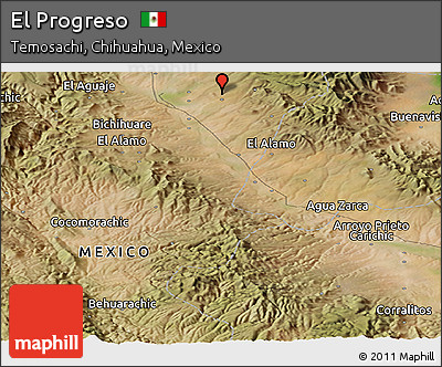 Satellite Panoramic Map of El Progreso