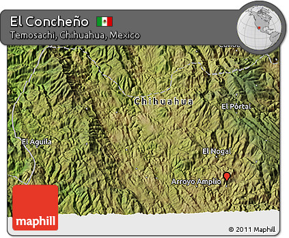 Satellite 3D Map of El Concheño