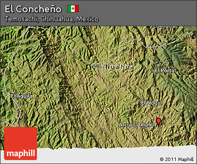 Satellite 3D Map of El Concheño
