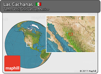 Satellite Location Map of Las Cachanas
