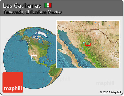 Satellite Location Map of Las Cachanas