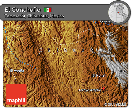 Physical Map of El Concheño