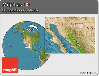 Satellite Location Map of Milpillas