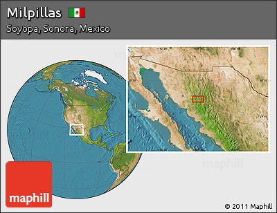 Satellite Location Map of Milpillas