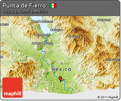 Physical Panoramic Map of Punta De Fierro