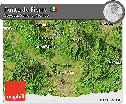 Satellite Panoramic Map of Punta De Fierro