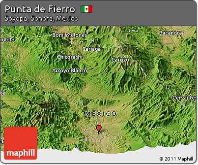 Satellite Panoramic Map of Punta De Fierro